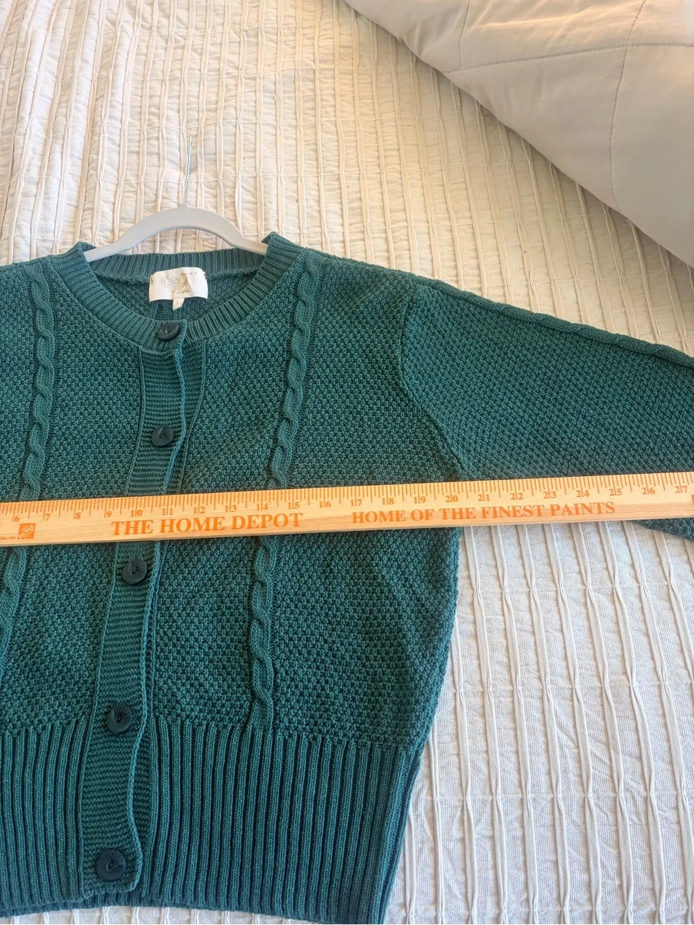 💚The House of Foxy💚Forest Green Cable Knit Button-Up Sweater - Picture 7 of 9